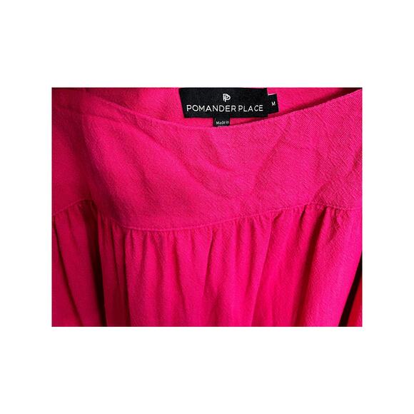 Pomander Place Tuckernuck Camellia Hazel Flutter Sleeve Linen Blend Dress Preppy - Picture 4 of 4